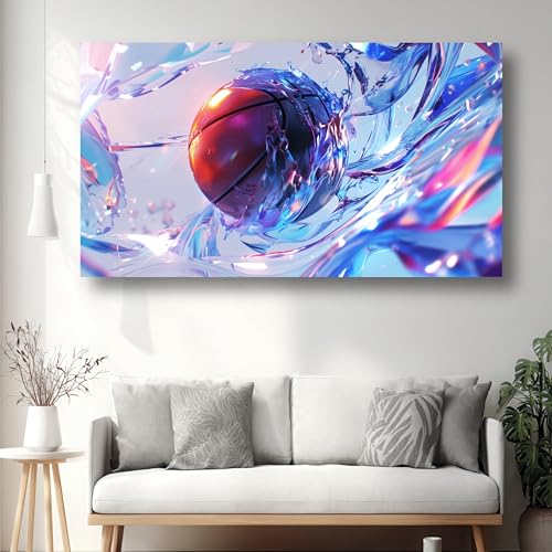 Tableau basketball splash moderne 55x100cm pour salon - 3