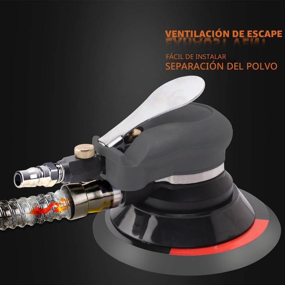 Máquina de pulir excéntrica SPTA 125 mm/150 mm, lijadora excéntrica, lijadora con 24 papel de lija y 3 esponjas de pulido para pulir, lijar y lijar coches -HASPS6SET