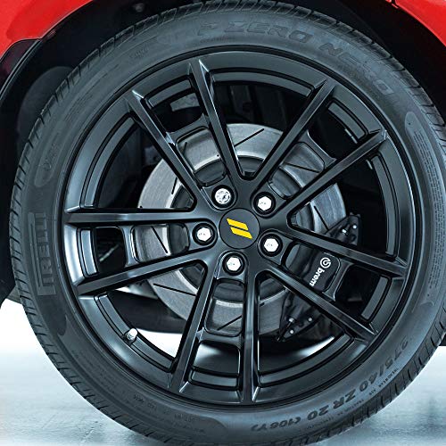 Image of IPG Compatible for Dodge Charger Challenger Durango Wheel Center Cap Decal Sticker Wrap Kit Personalize Your Vehicle (Inner Logo, Yellow)