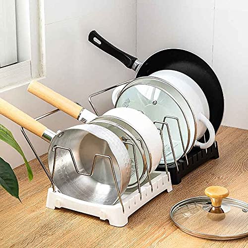 Multifunktionaler Topfdeckelhalter, Küche, Kochgeschirr, Aufbewahrungsregal, Pfannendeckel-Organizer, Verstellbarer Backgeschirrhalter, Edelstahl, Speisekammer, Schrank, Aufbewahrungsregal