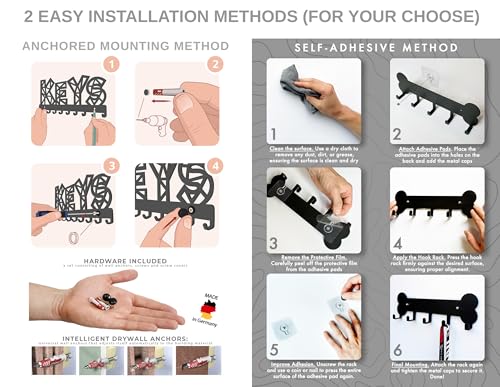 Dog Leash Holder - Unique Metal Wall Hanger With Bone and Paw Design - Pet Leash Hook and Key Organizer - Decorative Gift Idea for Dog Lovers - Image 5