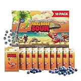 Final Boss Sour Candy, Sour Blueberries, 10 Pack, Level 2, Fruit Chews with Real Dried Fruit, No Artificial Colors or Flavors, Low Calorie Snack for Kids, Teens, Adults, Lunch Boxes