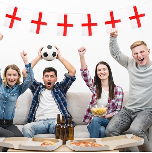 England Flag Bunting 10m 30 Flags of English Party Decorations, St. George's Bunting Banner Decorations for World Cup Football 2026 St. George's Day Bar Garden Street Parade - View 6