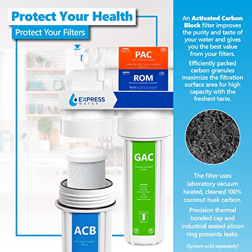10 Pack Activated Carbon Block ACB Water Filter Replacement – 5 Micron, 10 inch Filter – Under Sink and Reverse Osmosis System - Image 4