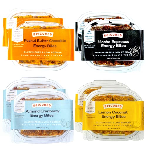 Epicured, Protein Energy Bites, (8 Packs = 16 Traditional Snack Bars), Variety Pack