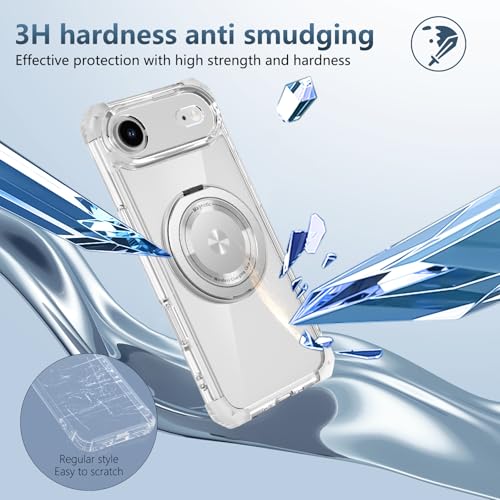 Image of Cubix Back Cover Case for iPhone Air Hard PC + TPU | Metal Ring Kickstand | 1500g Magnetic Hold | 360 Rotating Stand | Military Drop Protection | Air Cushioned Corners