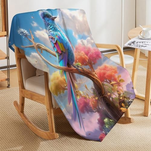Manta suave para sofá con estampado de pájaros ideal como regalo de hogar 5