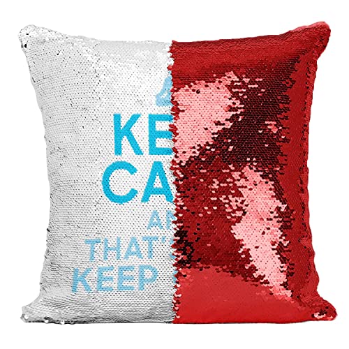 Coussin sequin rouge Keep Calm déco bien-être