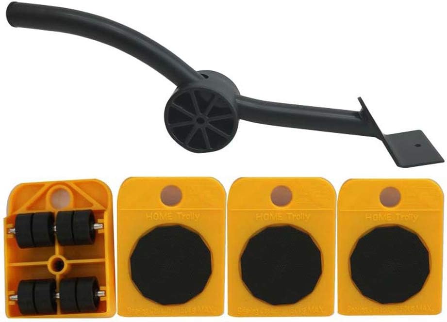 5 Pcs Set Crowbar Plastic Mover Thick Weight Handling Tools Moving Mat Move Furniture Moving Pad Slider Glider System