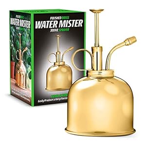 CKB Ltd Gepolijst Massief Messing Water Mister 300ml Vintage Stijl Premium Klassieke Indoor Sproeier Fles Decoratieve Metalen Plant Mister met Top Pomp Watering Pompoen Voor Luchtplanten, Orchideeën &