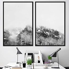 signwin 2 Piece Framed Canvas Wall Art Monochromatic...