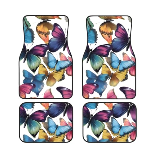 Alfombrillas de coche para furgonetas y sedanes diseño de mariposas coloridas