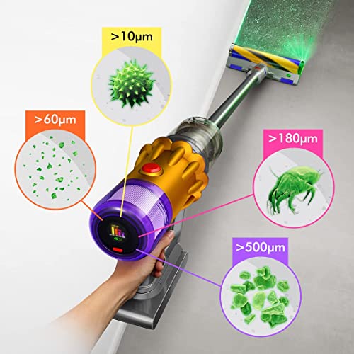Image of Dyson V12 Detect Slim Cordless Vacuum Cleaner|2 Yr Warranty incl Accidental Damage Protection|Illumination Reveals Hidden dust|LCD Screen and 3 Power Modes|150 Airwatts, 0.35L bin, 60 mins runtime