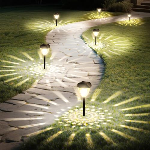 Ensenior 12-Pack Solar Lights Outdoor, 14.17" Auto ON/Off 3000K LED