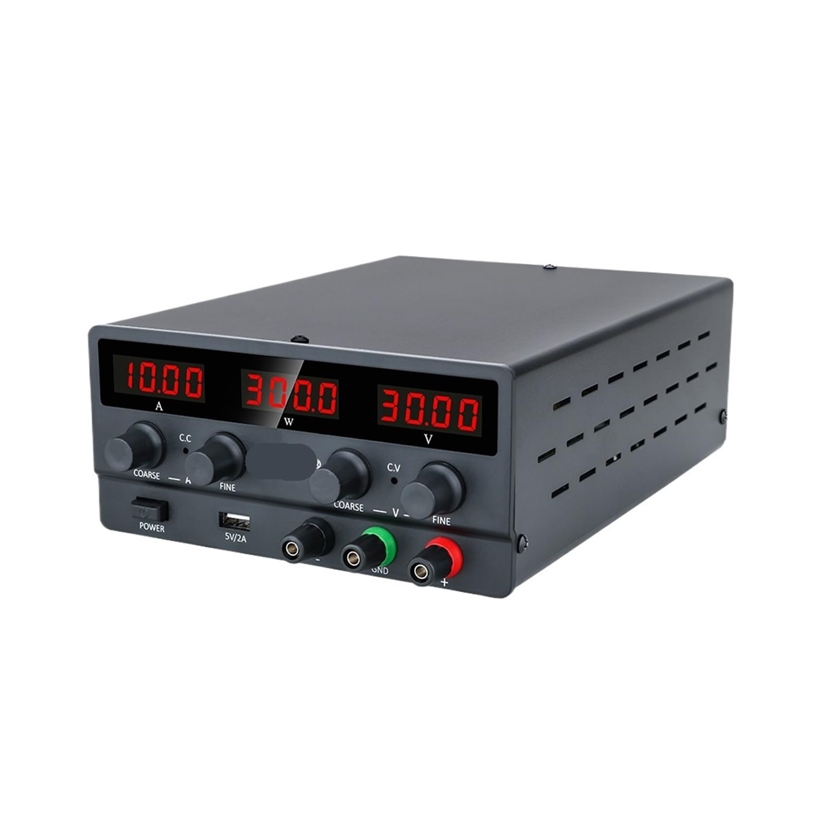 Fuente de alimentación CC regulable 30 V 10 A Alimentador regulador de tensión 300 W Estabilizador Fuente de alimentación de banco conmutada 60 V 5 A (SPS-H305-Black)