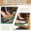 DoubleFill Book Binding Kits 11.6 x 7.9 Book Press Board 25 Pcs Bamboo Wood Bookbinding Tools Set with Real Bone Folder Awl Large Eye Needles Wax Thread Cloth for Beginners DIY Bookbinding Supplies