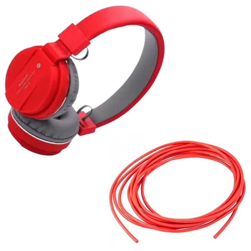 Combo Pack of 2 Items - Comfortable On-Ear Bluetooth Wireless Headphone, Flexible 4mm Copper Wire for Home or Domestic Industrial Electric Wiring, Electric Wire-5Feet (Red Color)-image-32