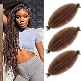 Afro Twist Hair 24 Inch 3 Packs, Springy Afro Twist Hair Pre Fluffed Spring Twist Hair Pre Stretched Wrapping Hair for Soft Locs Hair Extensions (24 Inch (Pack of 3), 30#)