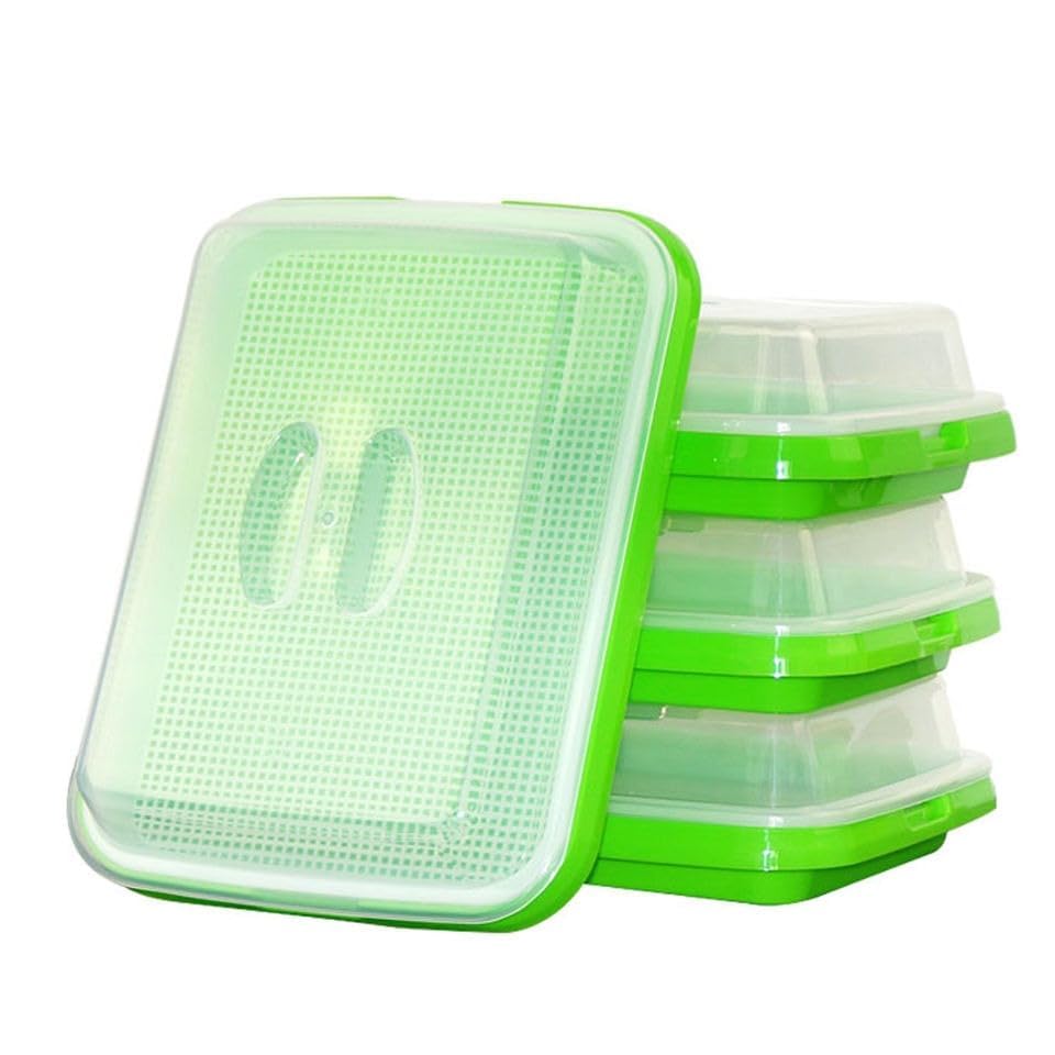 Toxen Seed Sprouter Tray with Lid, Seed Germination Tray BPA Free Nursery Tray for Seedling Planting Great Healthy Wheatgrass Grower for Garden Home Office (2) (B0CL33TM8P) Amazon Price History, Amazon Price Tracker