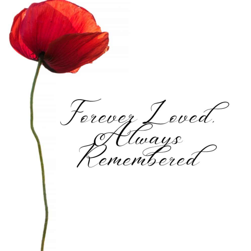Funeral Guest Book For Memorial Service To Celebrate The Life Of Passing Love One, In A Loving Memorial Guest Register Signing Message Book For Safe ... & Remembrance Memory Log Message - Red Rose