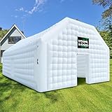 WARSUN Large White Inflatable Night Club 30x20x13Ft Inflatable Party Tent with Logo Area Disco Cube Gazebo Event House for Wedding Birthday Raves Dance Floor Yard Party Business
