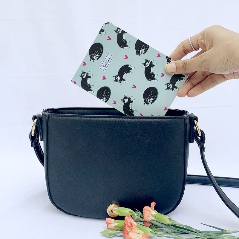 Image of Hard Bound Size A6 Pocket Diary, 50 Pages, 100 GSM, Handy Pocket Notebook, Office & Personal Daily Planner, Hand Illustrations, Soft Cover, Digitally Printed - Cat - Pack of 1