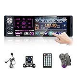 【4.1 Pulgadas Pantalla Táctil Radio】 Estéreo de automóvil con pantalla TFT LCD de 4.1 pulgadas, tiene un chip decodificador de alto rendimiento, admite tarjeta TF / SD, entrada AUX, reproducción de disco USB y U. Luego, puede elegir cómo prefiere reproducir la música y otro audio que desea escuchar. El paquete incluye un reproductor MP5 para automóvil, 1 cable de alimentación, 1 control remoto, 1 manual de usuario, 1 control remoto en el volante y 1 micrófono externo.