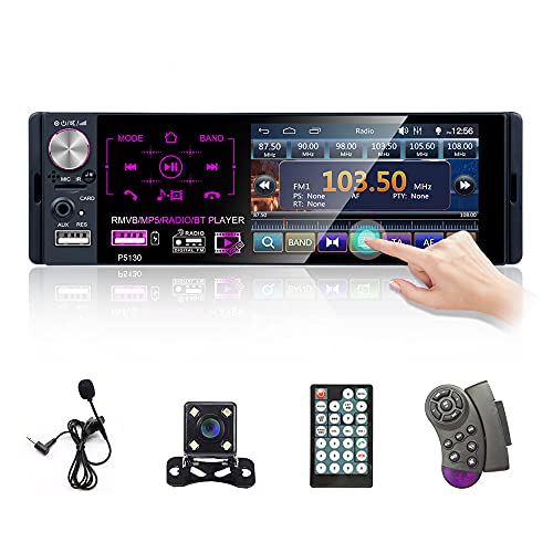 Podofo Single Din Car Stereo with Bluetooth, 4.1" Touchscreen Car Audio Receiver with Backup Camera/ Microphone/ Steering Wheel Controls, 1 Din Car Audio with USB/AUX/TF Card, Support FM/AM/RDS Radio Podofo Single Din Car Stereo with Bluetooth, 4.1" Touchscreen Car Audio Receiver with Backup Camera/ Microphone/ Steering Wheel Controls, 1 Din Car Audio with USB/AUX/TF Card, Support FM/AM/RDS Radio