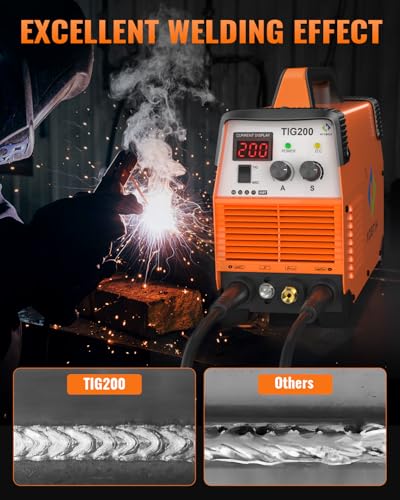 HITBOX TIG Welder 200A, 240V HF TIG/MMA 2-in-1 Welding Machine, Digital Display, 80% Duty Cycle, Welds Carbon Steel, Iron, Stainless Steel, with TIG Torch & MMA Kit (TIG200) 5 HITBOX TIG Welder 200A, 240V HF TIG/MMA 2-in-1 Welding Machine, Digital Display, 80% Duty Cycle, Welds Carbon Steel, Iron, Stainless Steel, with TIG Torch & MMA Kit (TIG200) - Image 5