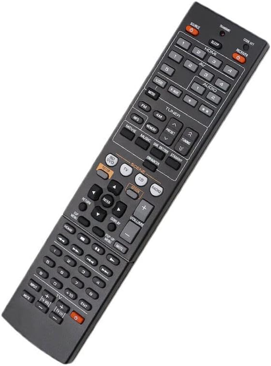 Replacement Remote Control Replace for TV/Audio/Projector for Yamaha RAV433 WW510500 RX-S601D RX-V1067 RX-V1071 AV Receiver