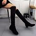 Botas Alto Mujeres, LANSKIRT Mujer Invierno Otoño Gamuza Slim Fit sobre la...