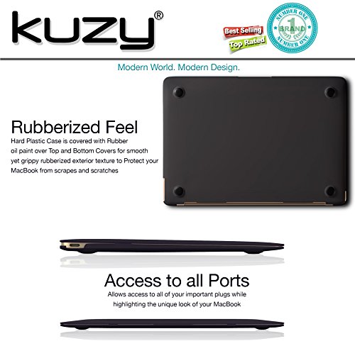 Kuzy Compatible With Macbook 12 Inch Case For Model A1534 2017-2015 With Retina Display - Macbook 12 Case Hardshell For 12 Inch Macbook Case Matte Hard Shell Macbook Case 12 Inch, Black #TOP3
