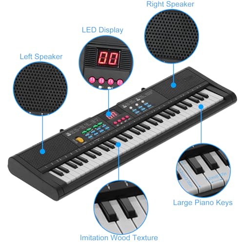 61 Klawiszy Klawiatura Fortepian Wielofunkcyjne Przenośne Urządzenie Karaoke z Mikrofonem Kabel USB Elektryczny Fortepian Instrument Muzyczny Regulowana głośność Efekt Dźwiękowy