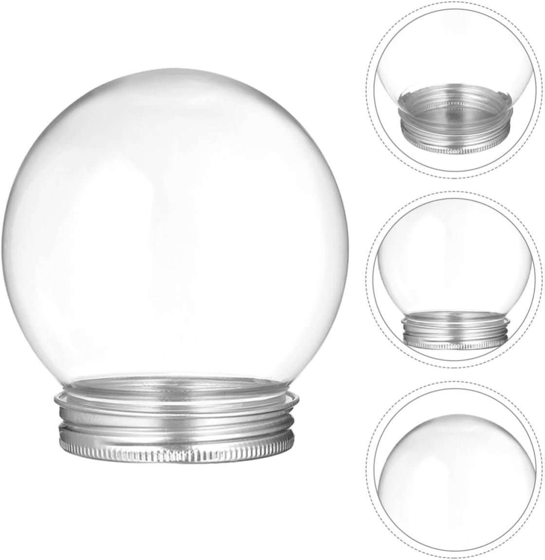 Garneck 5pcs Plastic Snow Globe Candy Bottle with Lid Dome 150ml