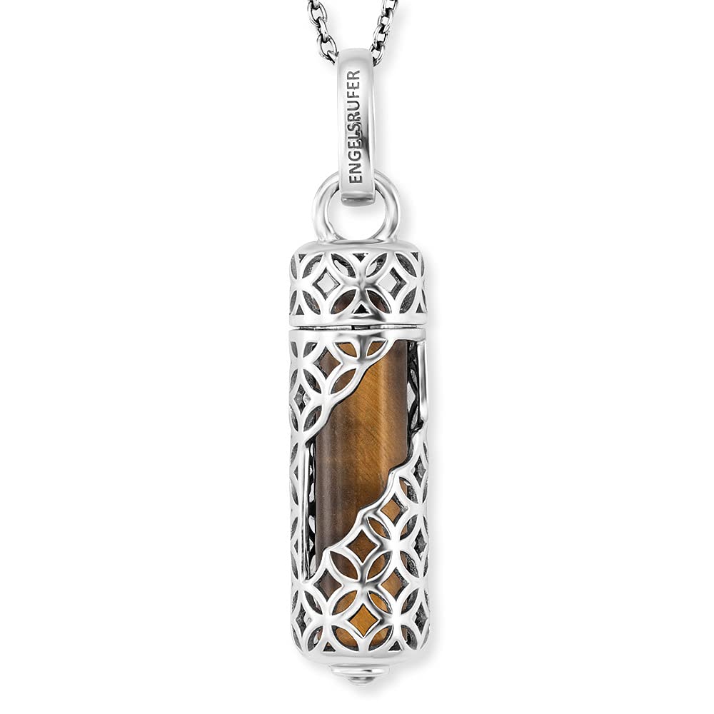 Engelsrufer Angel Whisperer, Women’s Sterling Silver Other Form Tiger's Eye Chain Necklace, Silver, Länge: 50 cm - ERN-HEAL-TE-M