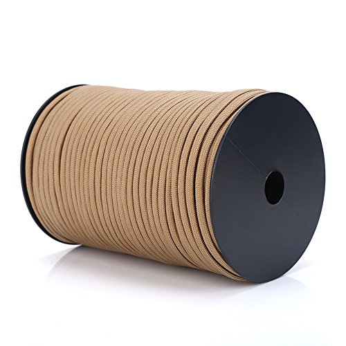 Cavo per Paracadute, 100M Multifunzione Paracord Roll 9 Strand Core Cavo Paracadute in Polipropilene e Poliestere,4mm Paracord 550 Originale Typ (Colore : Cachi)