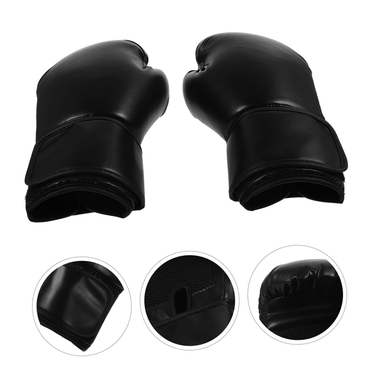 Guantoni da Boxe Professionali per Allenamento e Sparring Posizione Naturale della Mano e Materiale Pu Antiusura, Colore Nero, per Workout Fitness e Boxe