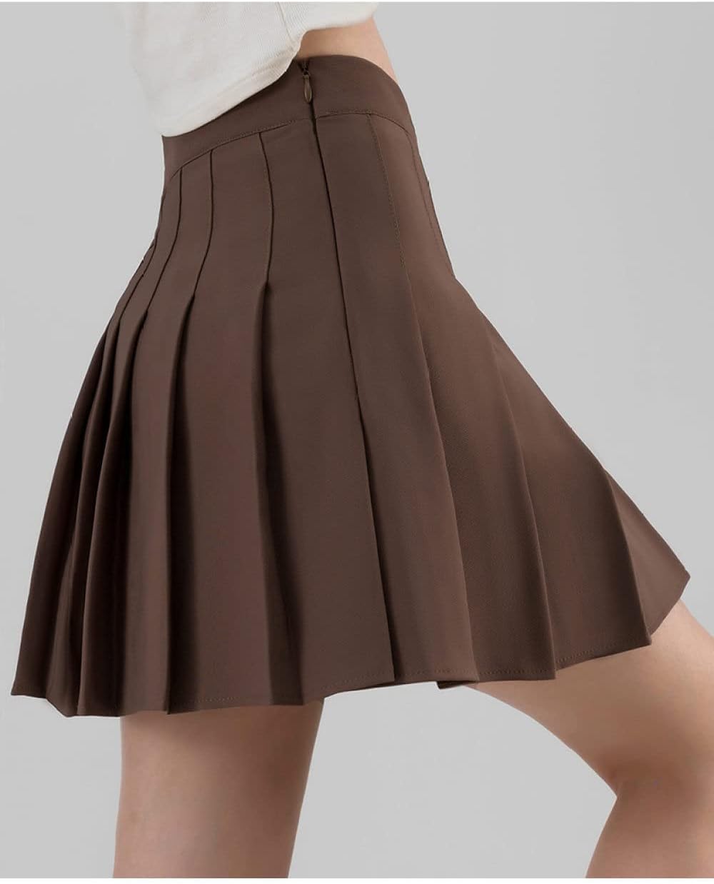 Womens Short Skirts - Lining Shorts Harajuku Skirt Girls Women High Waisted Plain Pleated Skirt Skater Tennis Scho