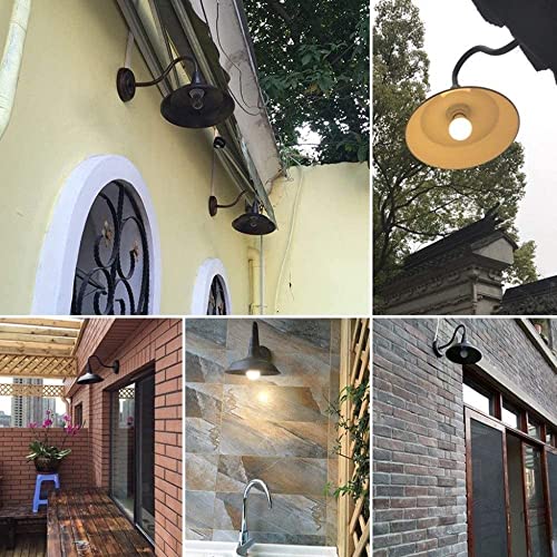 Aplique de pared rústico bronce con vidrio IP65 resistente a la lluvia para salón 7