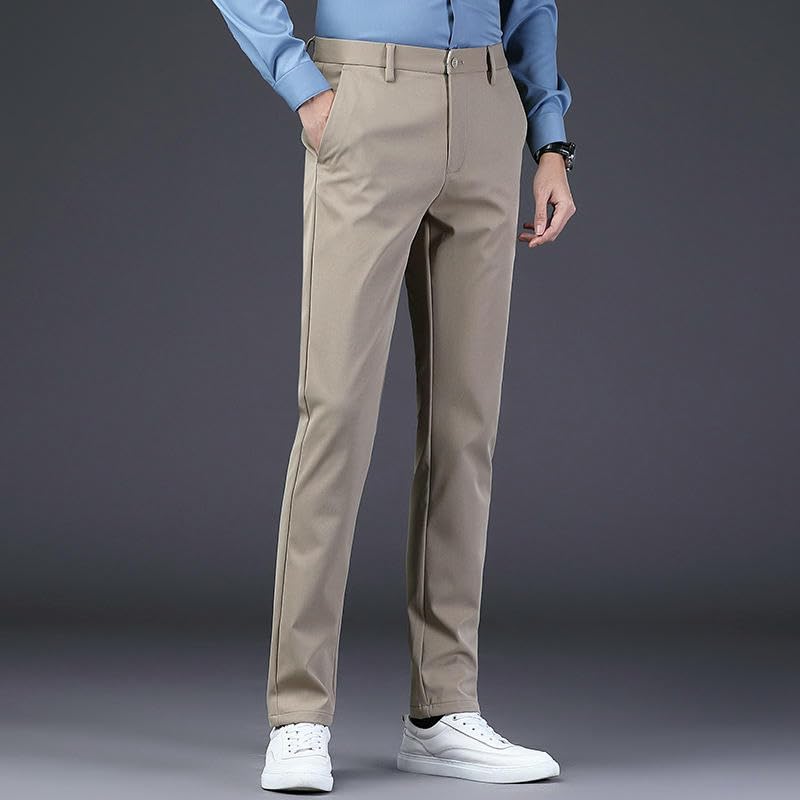 Men's Simple Comfortable Wrinkle-Resistant Business Slim Breathable Casual Pants3