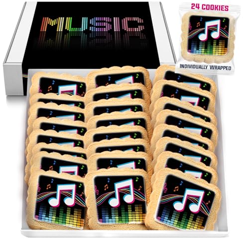 Image of Music Note Disco Party Cookies Individually Wrapped 24 Pack