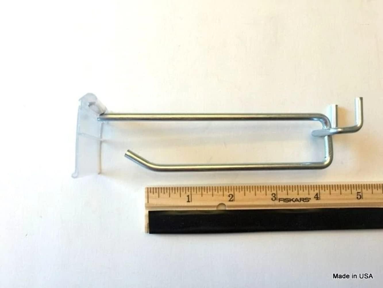 (300 Pack 4 Inch Flip Scan Metal Peg Hooks w/Label Holder 1/8" to 1/4" Pegboard