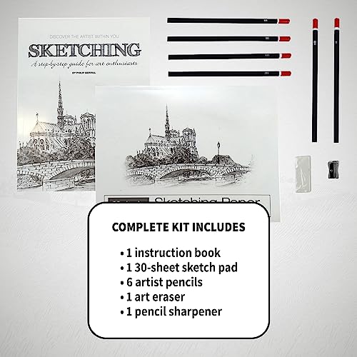 SpiceBox Adult Drawing Sketching Kit, Learn to Draw, How to Books with Sketch Supplies, Art Hobby Kits for Adults