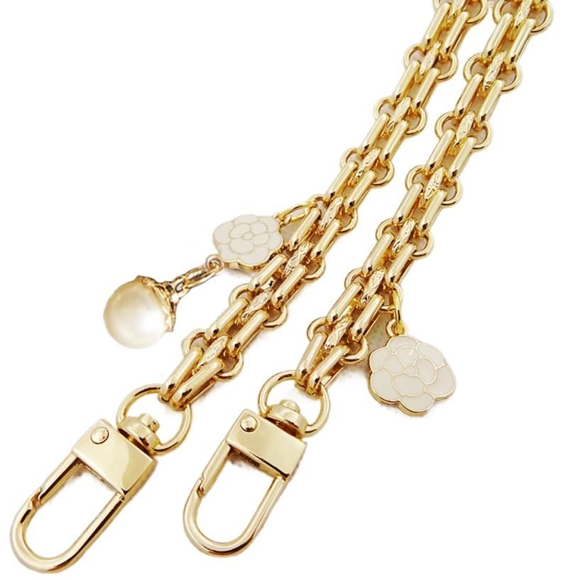AHIOJEGX Handbag Chain 12mm Replacement Gold Metal Handbag Purse Chain Replacement DIY 30cm-160cm Shoulder Crossbody Bag Strap Handle for O Bag(30cm)