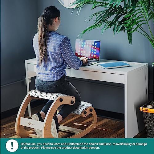Nypot Ergonomic Kneeling Chair -Adjustable Rocking Knee Chair Posture Chair - Wooden Office Chair To Improve Posture - Desk Chair For Home Office Gift Woman-Angled Chair And Kneeling Stool (Writer) #TOP6