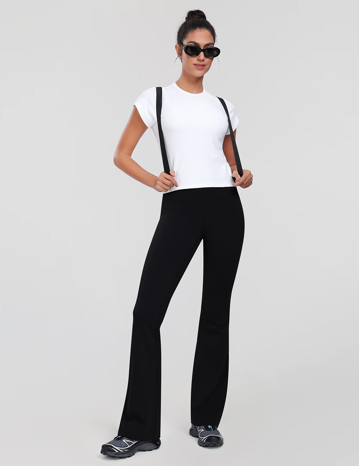 HeyNuts Harmony Flare Leggings 29"/30.5"/32.5"/34.5", High Waisted Tummy Control Wide Leg Bootcut Yoga Pants Lounge Soft - Image 3