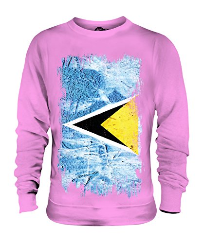 Sweat-Shirt Sainte-Lucie Drapeau Grunge Unisexe Candymix pour Homme et Femme