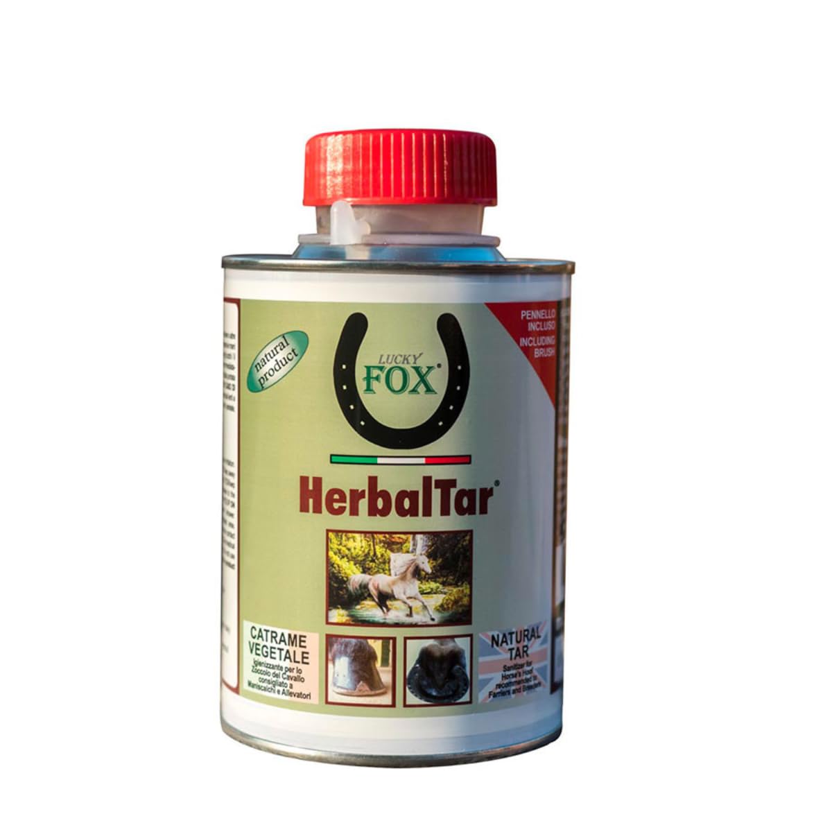 Lucky Fox HERBALTAR Catrame Vegetale, Soluzione per lo Zoccolo del Cavallo, Garantisce una condizione ottimale a Muraglia, Suola e Fettone. Crea una barriera naturale agli agenti esterni, 500ml