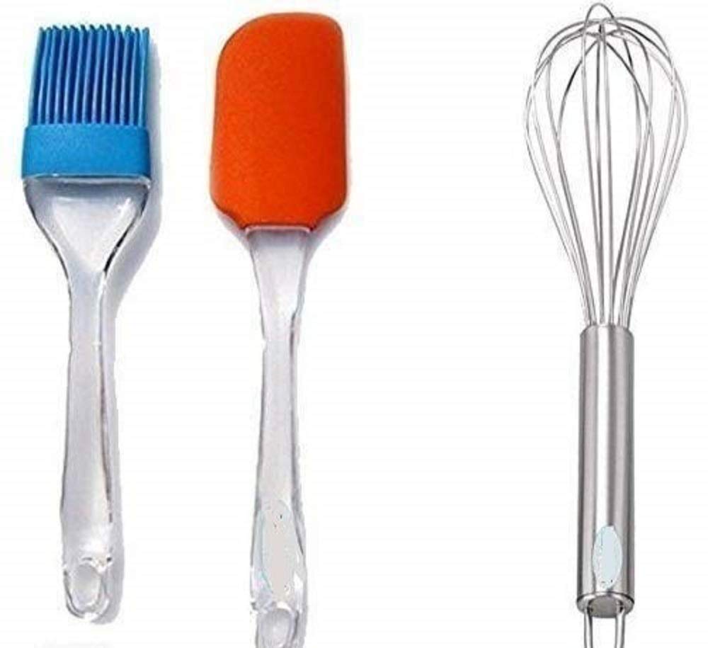 LEGION Silicone Cooking Oil Brush + Spatula + Stainless Steel Whisker Combo Set - Kitchen Tools for Cooking & Baking Used in Mixing, Greasing, Turning (B09B2QMPN9) Amazon Price History, Amazon Price Tracker