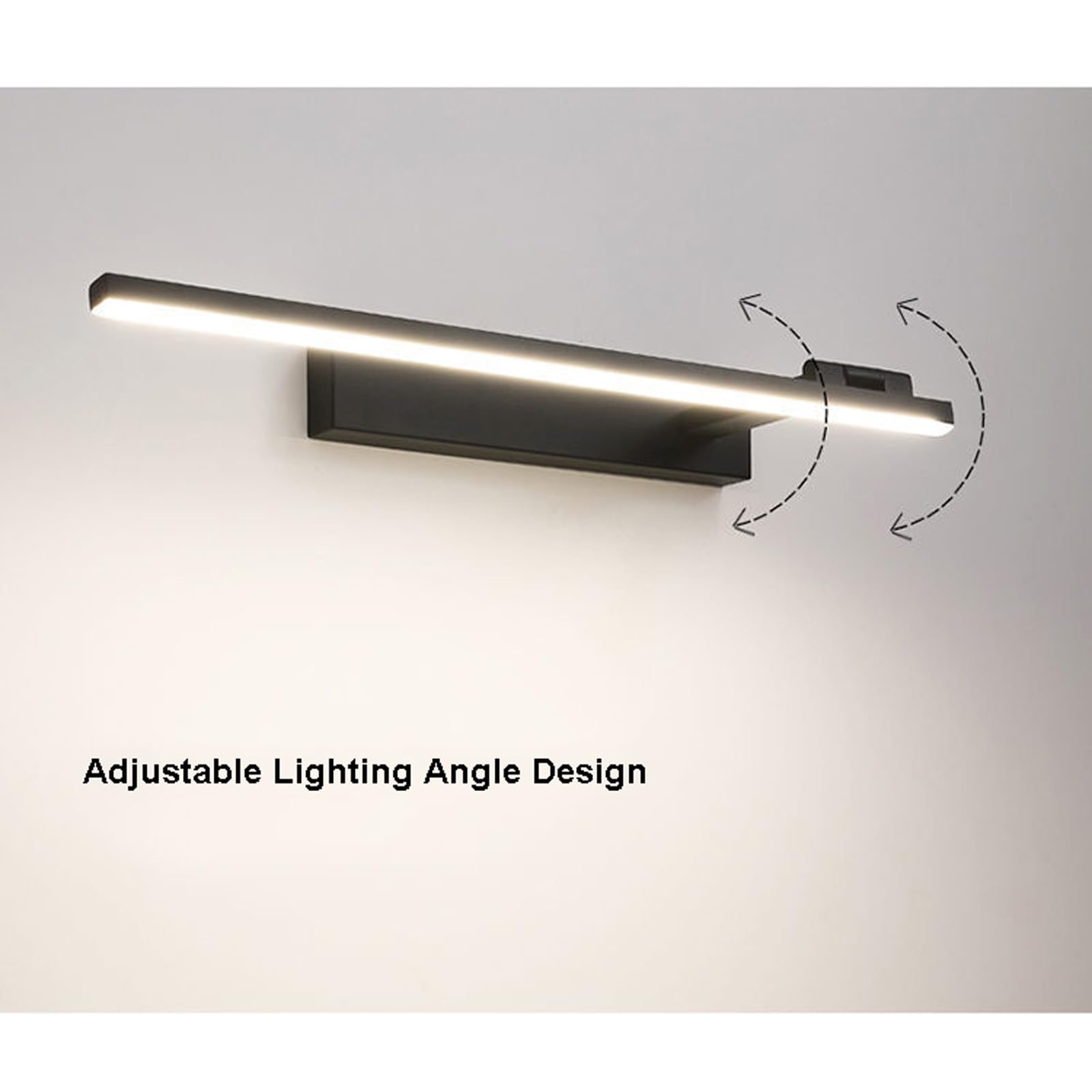Lámpara Luz de baño de ángulo Ajustable sobre iluminación de Espejo, Barra de luz LED Moderna y Sencilla para tocador de baño, lámpara de Pared con Ilustraciones de Metal de 4000k Maquillaje